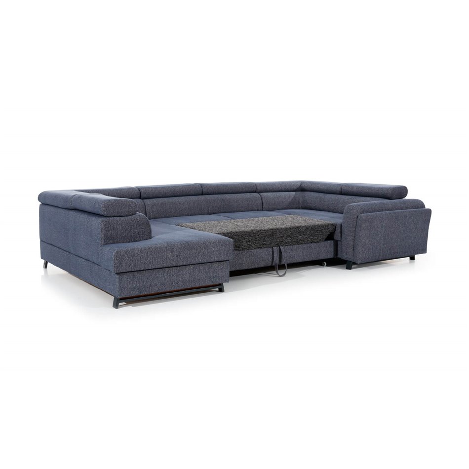 U shape sofa Elscada U Left, Grande 75, blue, H98x330x200cm