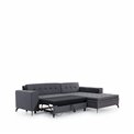 Угловой диван Elsolange L, Mat Velvet 99, черный, H80x292x196см