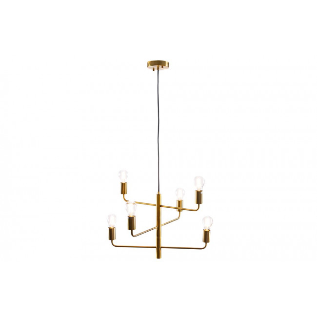 Pendant lamp  Rego, brass color, E27 6x60W (max), H43-138cm, D56cm