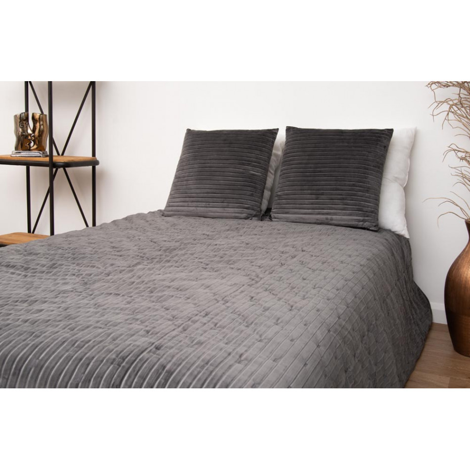 Bed cover Sidny, dark grey, 160x220cm