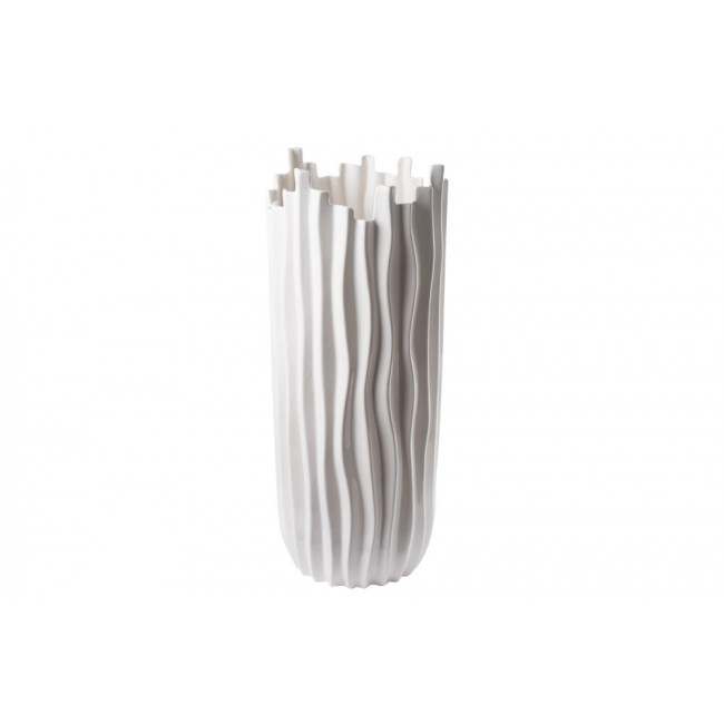 Vase Cactus L,  white/ shiny, h59cm