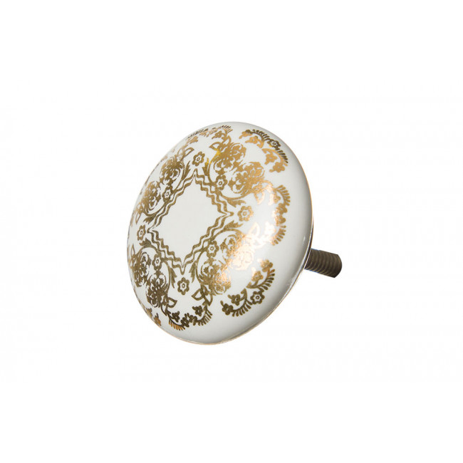 Furniture handle Gold floral flat, H54x54x38mm