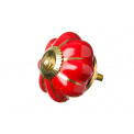 Furniture handle Red with gold line pumpkin, H35x35x40mm