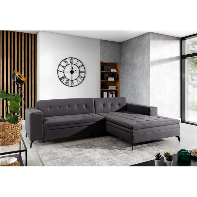 Угловой диван Elsolange R, Savoi 1, серый, H80x292x196см