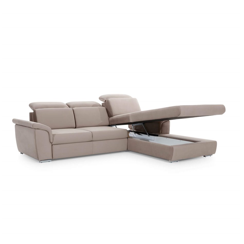 Corner sofa Eltrevisco L, Omega 13, gray, H100x272x216cm