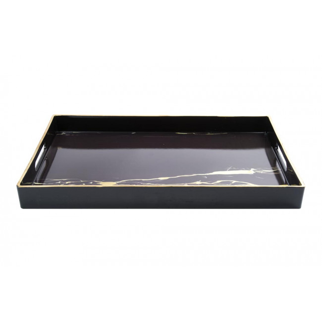 Tray, black/golden S, 34.5x25x4cm
