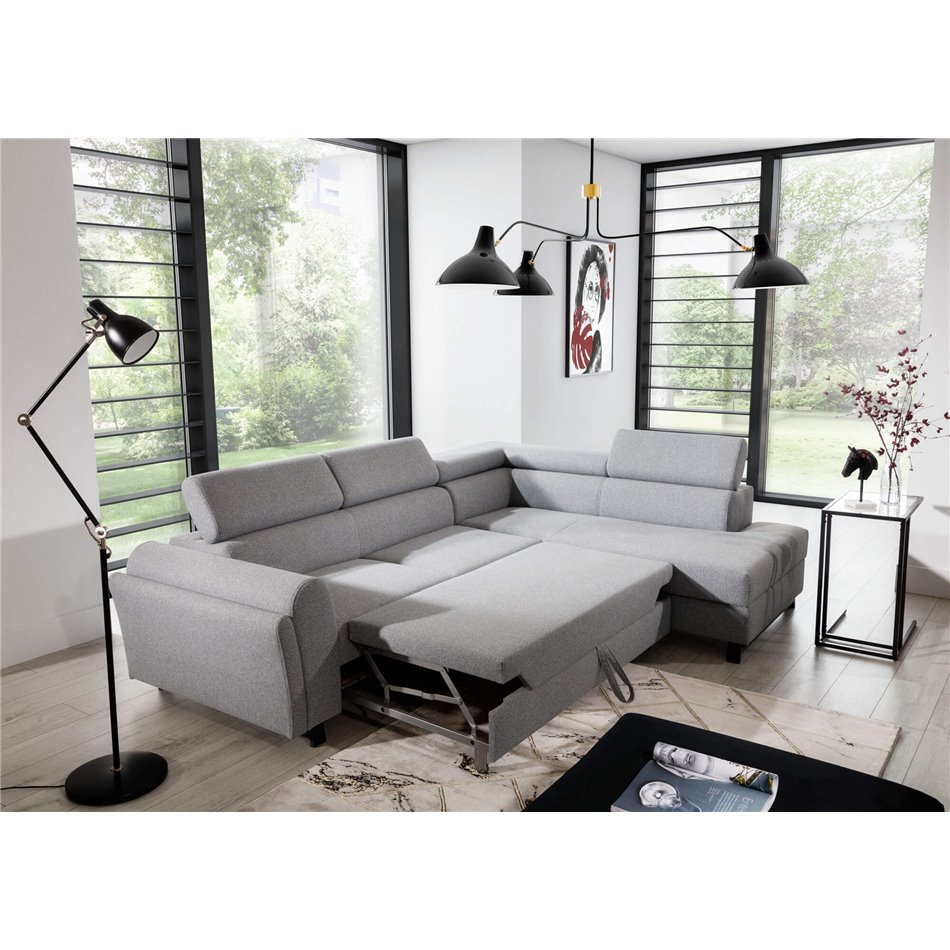 Corner sofa Elkairos R, Soft 66, brown, H95x265x200cm