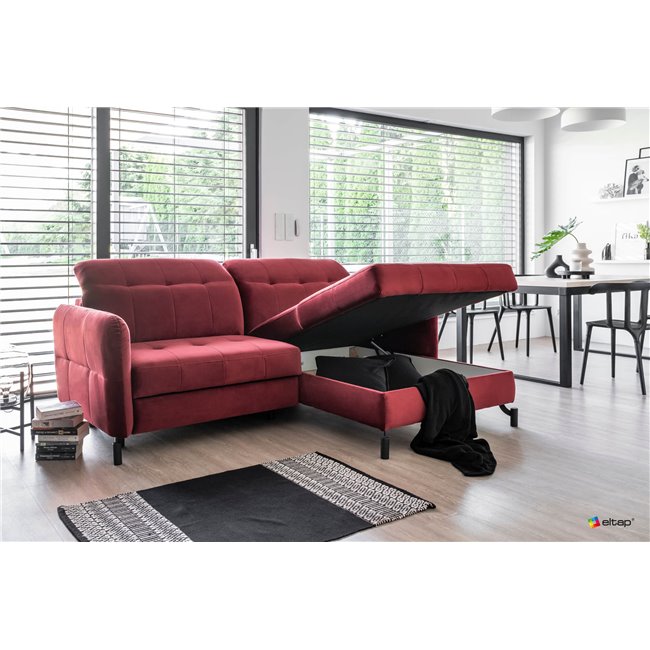 Corner sofa Elorelle R, Inari 100, black, H105x225x160cm