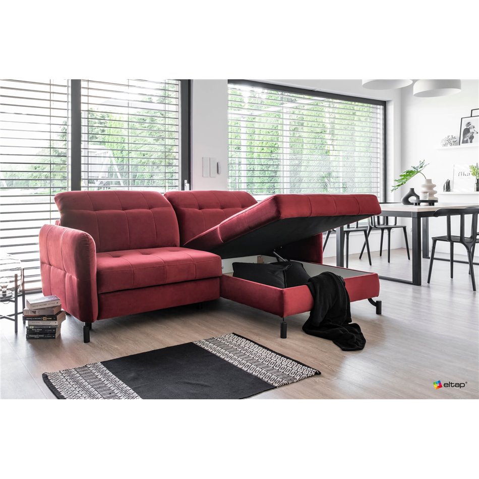 Угловой диван Elorelle L, Omega 02, серый, H105x225x160см