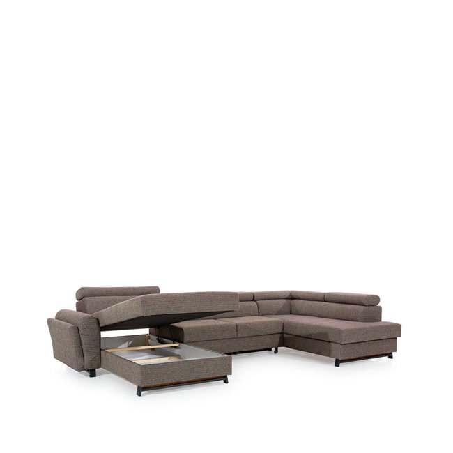 U shape sofa Elosette U Right, Monolith 84, gray, H98x370x200cm