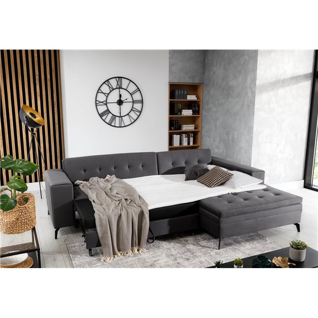 Угловой диван Elsolange R, Berlin 01, серый, H80x292x196см