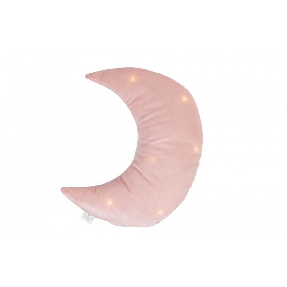 Cushion Moon with LED, pink, 32x37.5cm