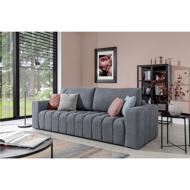 Sofa bed Elazaro, Dora 95, gray, H92x247x97cm