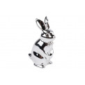 Decorative figure Rabbit Glamour, metal, silver, in giftbox 3x7 cm