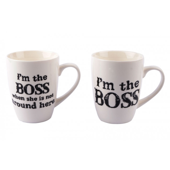 Mug set I`m boss, porcelain, H10.5cm, D9cm