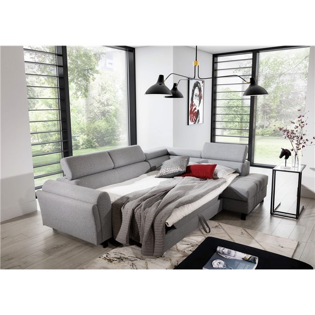 Corner sofa Elkairos R, Kronos 06, brown, H95x265x200cm