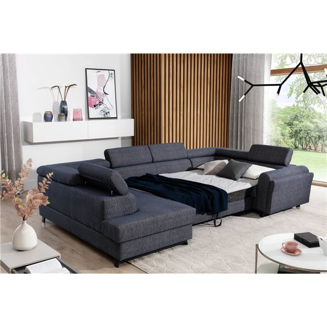 U shape sofa Elscada U Left, Dora 28, brown, H98x330x200cm