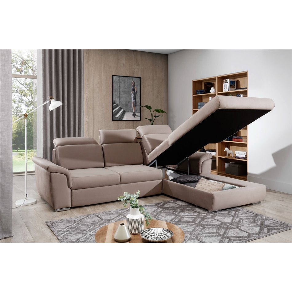 Угловой диван Eltrevisco R, Berlin 01, серый, H100x272x216см