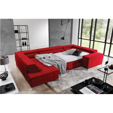 U shape sofa Elago U Left, Monolith 48, yellow, H88x208x43cm