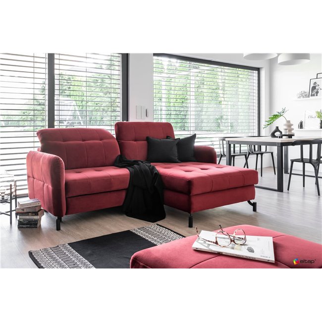 Corner sofa Elorelle L, Kronos 19, green, H105x225x160cm