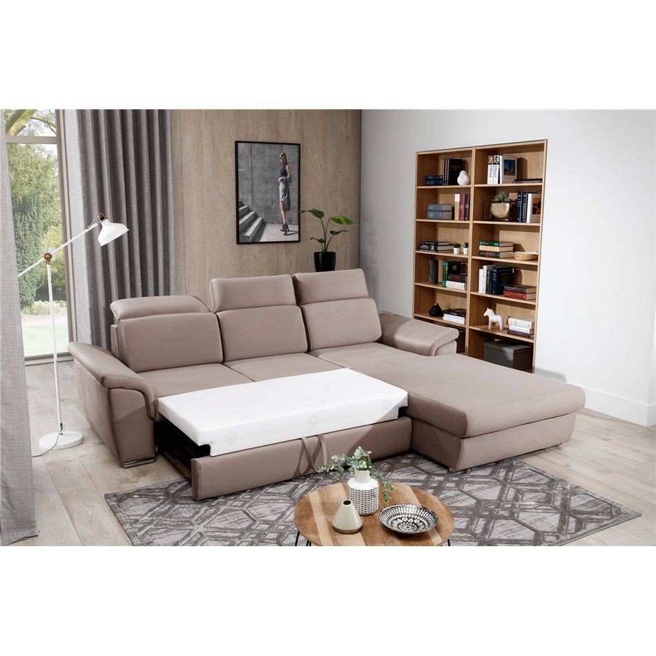 Corner sofa Eltrevisco L, Berlin 01, gray, H100x272x216cm