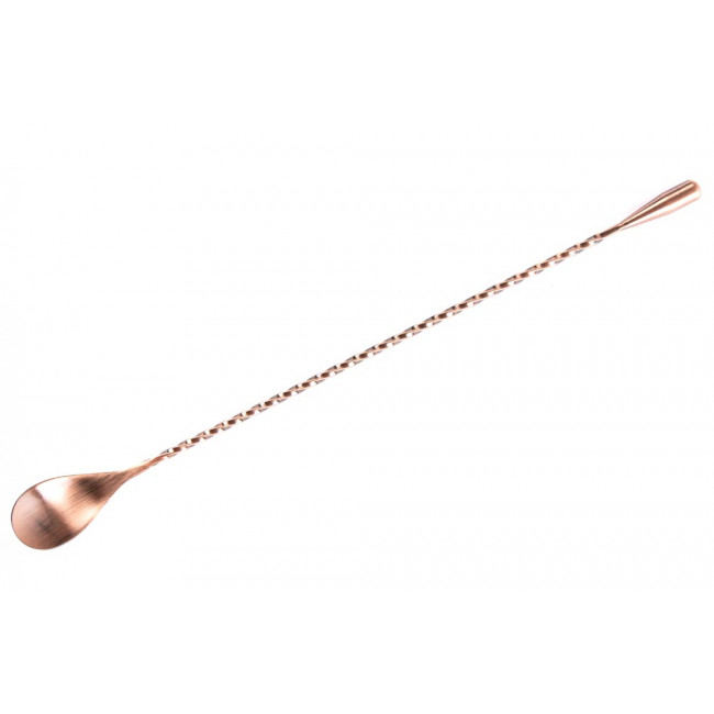 Copper twisted spoon, H-31x3x1.5cm