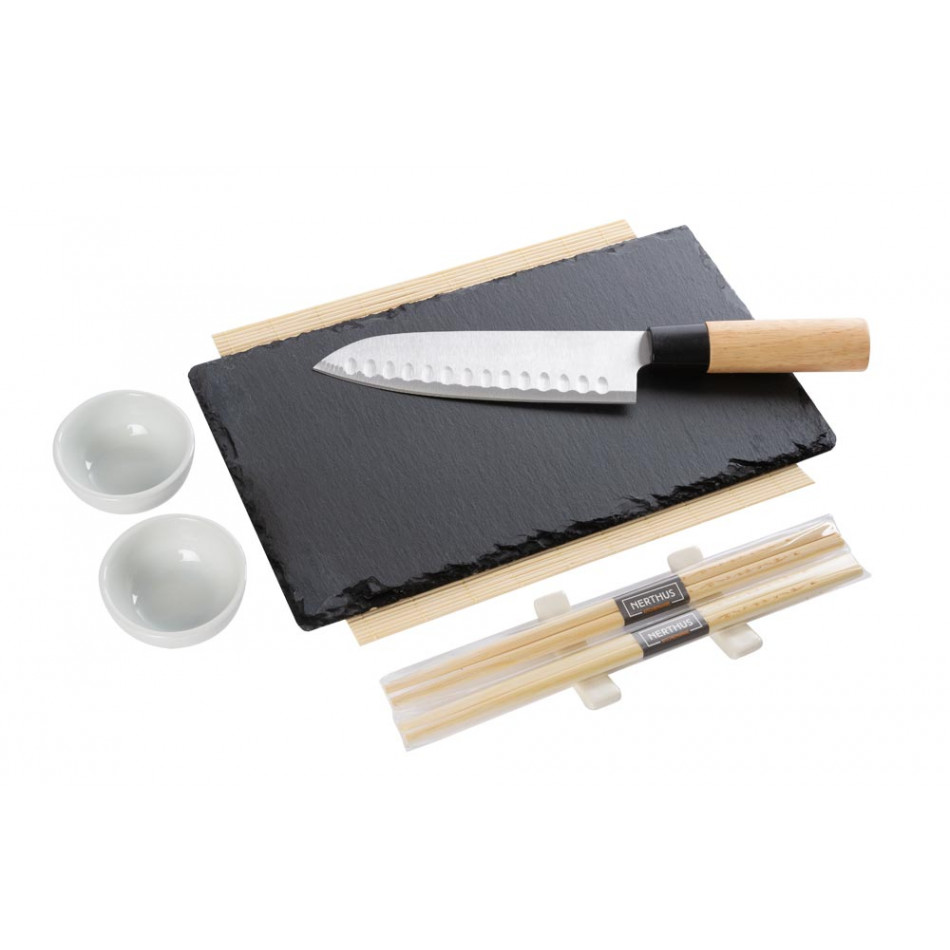 Sushi set with knife, H-3.5x30x17cm