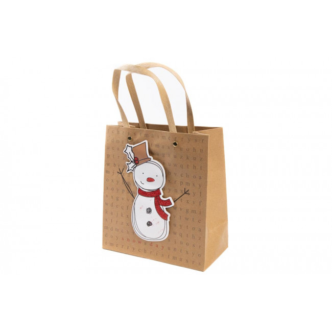 Gift bag deer/snowman, 20x10x22cm 