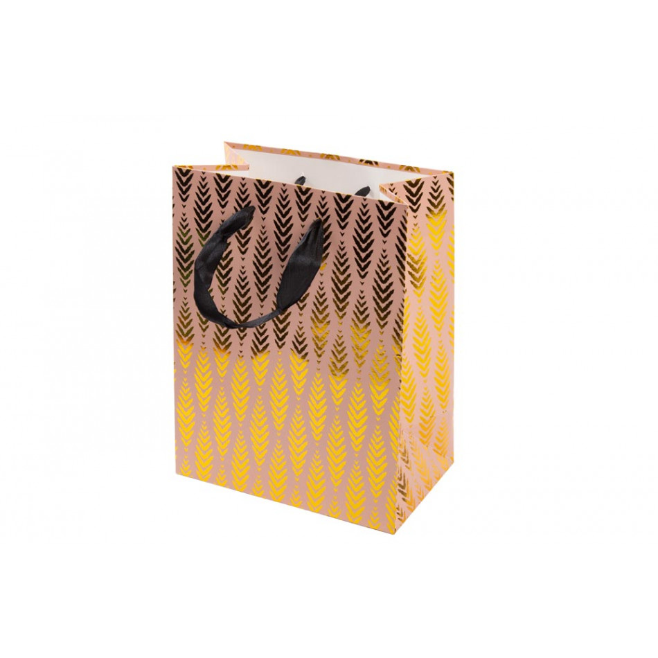 Gift bag, golden foil, 17x10x22cm