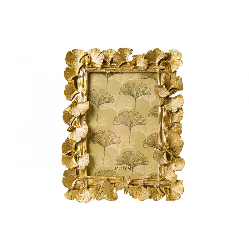 Photo frame Leafs, golden,13x18cm, for 10x15cm photo