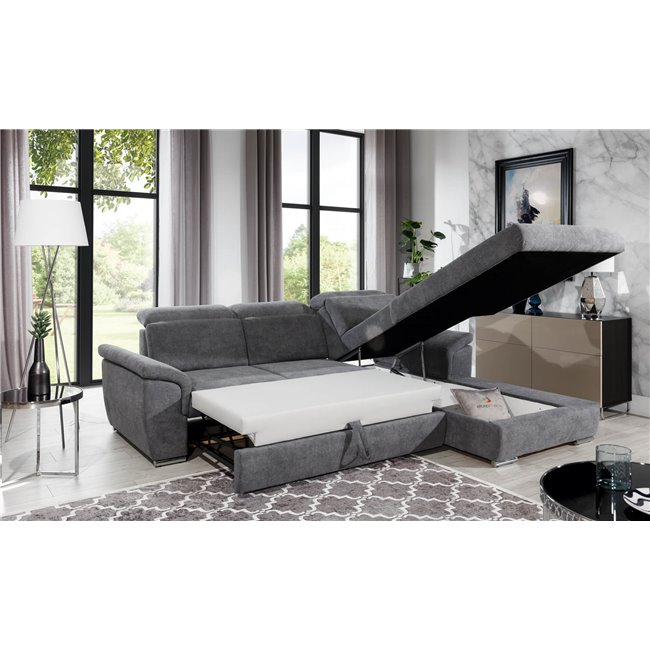 Corner sofa Eltrevisco L, Berlin 01, gray, H100x272x216cm
