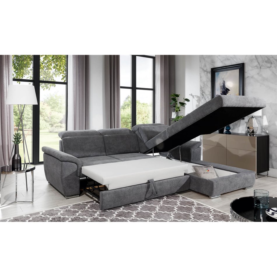 Corner sofa Eltrevisco L, Paros 06, gray, H100x272x216cm