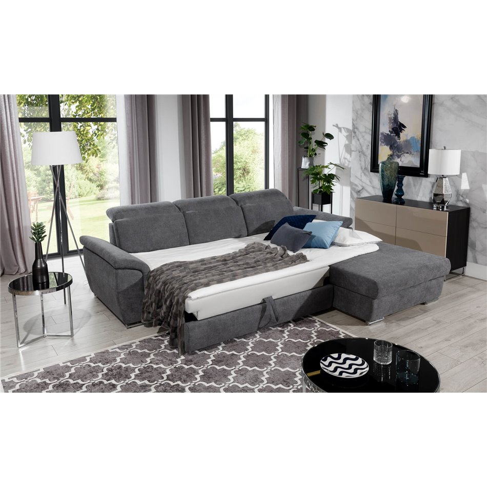Угловой диван Eltrevisco R, Omega 13, серый, H100x272x216см