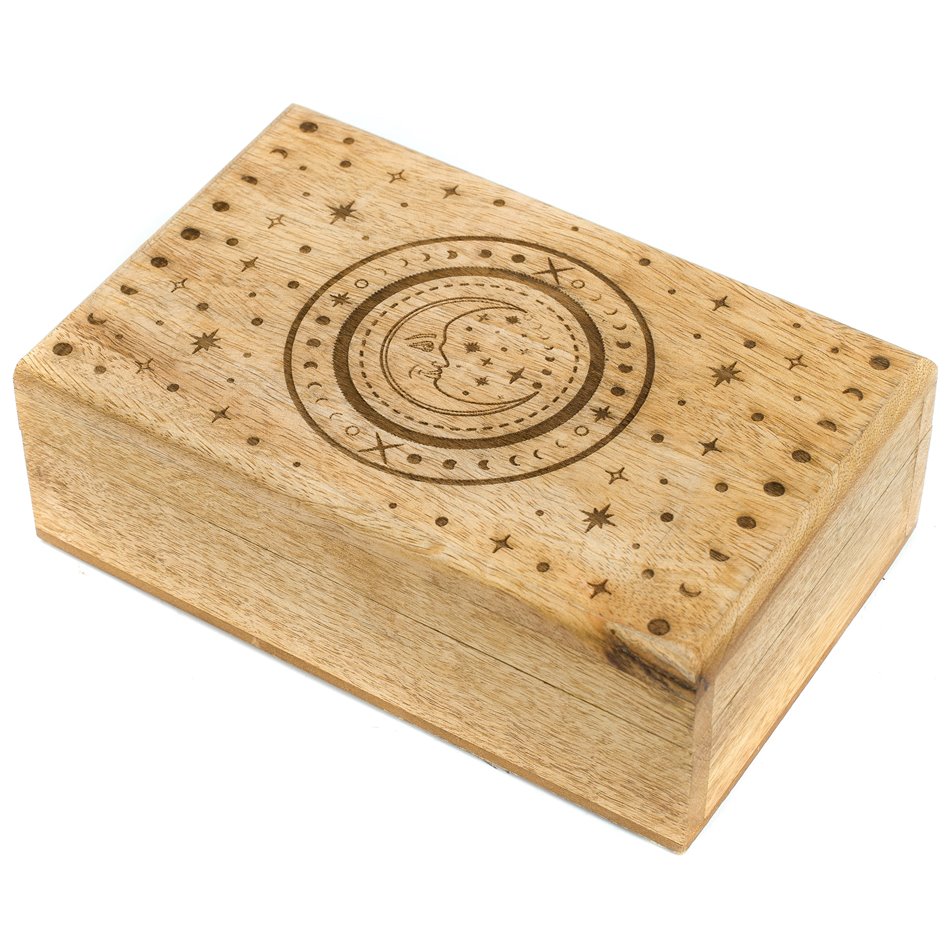 Wooden box Sun/Moon S, 14x12x16.5cm