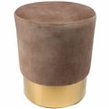 Stool  Noto, taupe/ golden base, vintage velvet, 35x42cm
