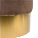 Stool  Noto, taupe/ golden base, vintage velvet, 35x42cm