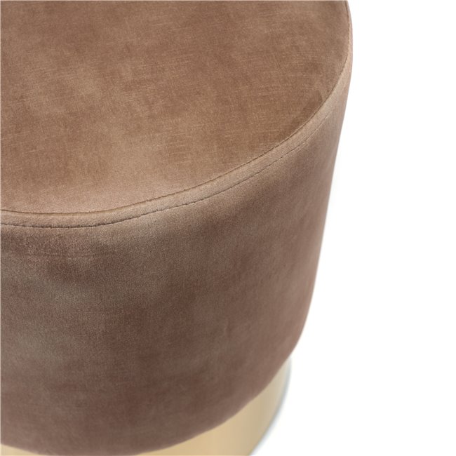 Stool  Noto, taupe/ golden base, vintage velvet, 35x42cm