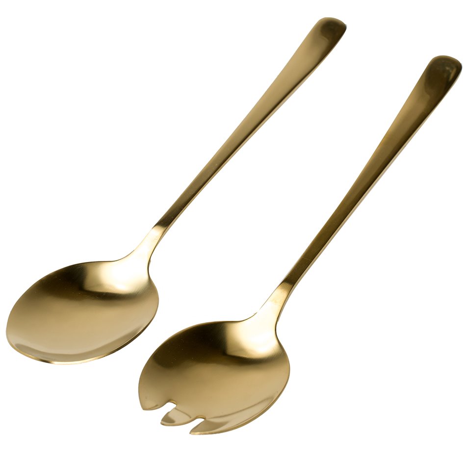 Cutlery salad, set 2 pcs, golden