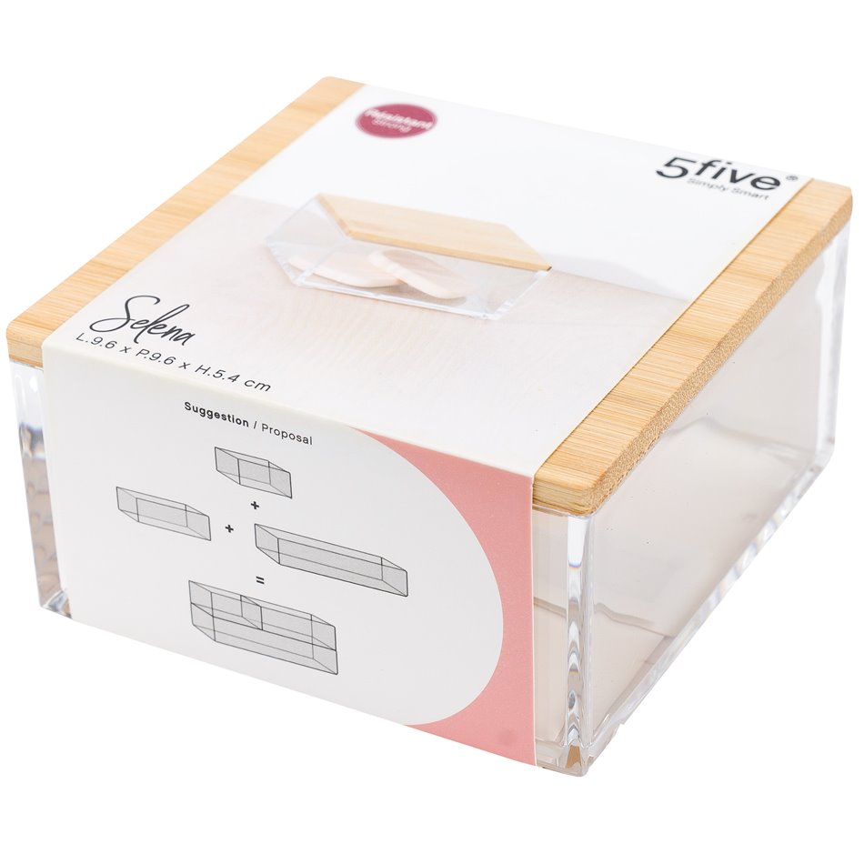 Organizer Selena bamboo small square, 9.6x9.6x5.35cm