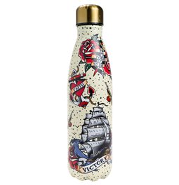Water bottle Tatoo, metal, 500ml, H27x4x4cm