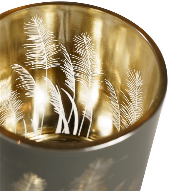 Подсвечник Pampas Grass,cтекло, H12.5xD10cm