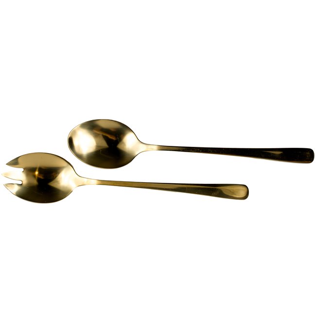 Cutlery salad, set 2 pcs, golden