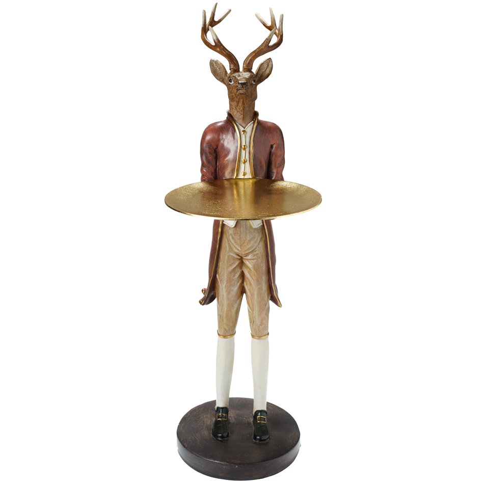 Deco figurine Reindeer with plate, 62.5x34.5x20cm