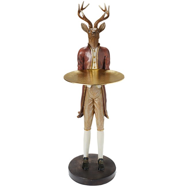 Deco figurine Reindeer with plate, 62.5x34.5x20cm