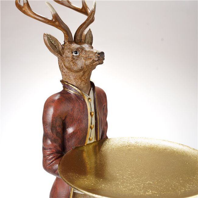 Deco figurine Reindeer with plate, 62.5x34.5x20cm