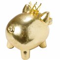 Deco Vinyl Pig, golden, 17.5x17x14cm