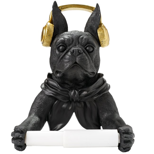 Wall paper roll holder French bulldog, 25.5x19x12cm
