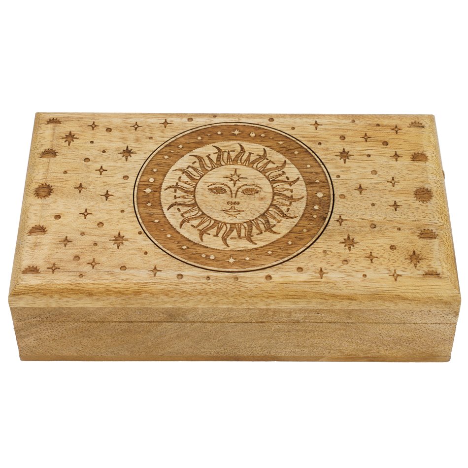Wooden box Sun/Moon S, 14x12x16.5cm