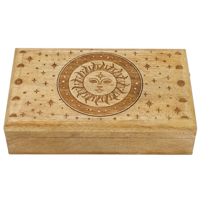 Wooden box Sun/Moon S, 14x12x16.5cm