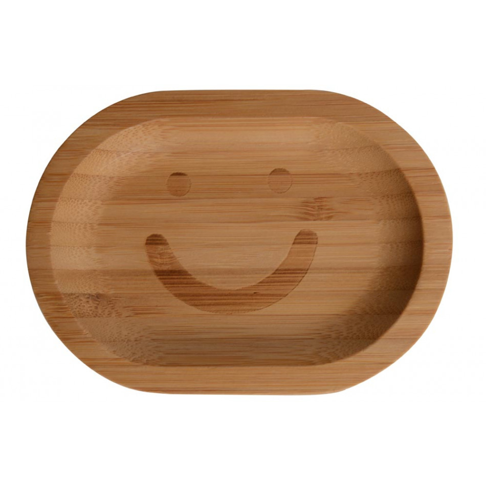 Bamboo soap dish "Smile", 12.8x5cm